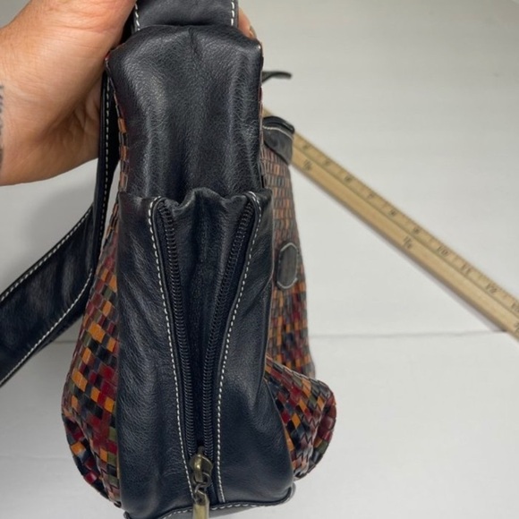 Vera Pelle Purse Made in Italy Crosshatch Leather​​​ - Picture 12 of 12